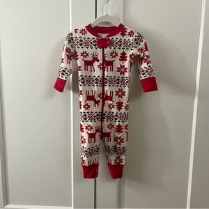 Hanna Andersson Red and White Holiday Dear Deer Onesie